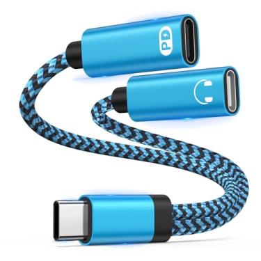 Imagem de USB C Splitter 2 em 1 USB C Fone de ouvido e adaptador de carregador cabo dongle de áudio com PD 60W para Google Pixel 10/10 Pro/10 Pro XL/10 Pro Fold/9a/9 Pro XL/8a/8 pro/7a/7 Pro/6, Samsung A17 A56