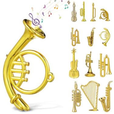 Imagem de IMIKEYA 14 peças de mini instrumento musical, decorações de árvore de Natal, ornamentos artesanais, miniaturas leves de Natal para festas de fim de ano e alegria em família