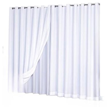 Imagem de Cortina Voil Gaze De Linho Com Forro Blackout 6,00 x 2,30/2,40/2,50/2,60/2,70/2,80 VARAO(branco,2,70)