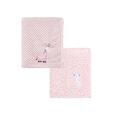 Imagem de CREVENT 2 peças de cobertores de bebê fofos, aconchegantes e fofos, fofos, fofos, quentes, para bebês e crianças, berço, carrinho de bebê - girafa + gato