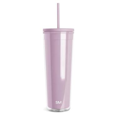 Imagem de Simple Modern Copo de plástico com tampa e canudo | Copos de café gelado reutilizáveis sem BPA Copo de Smoothie de parede dupla | Presentes para mulheres e homens Ele Ela | Coleção Clássica | 680 g |