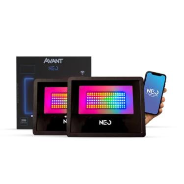 Imagem de Avant Neo Kit 2 Refletores LED Smart Wi-Fi 50W RGB Colorido Bivolt, 3500 Lúmens, Uso Externo, Compatível com Alexa, Google Home e Tuya