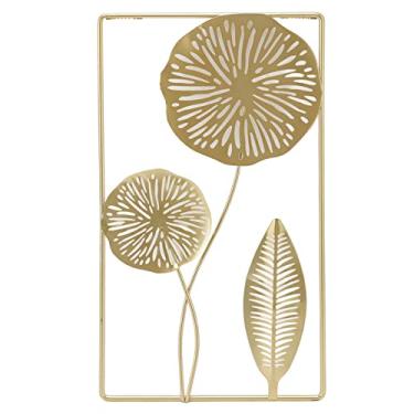 Imagem de Yinhing Arte da Parede Dourada, Decoração de Parede de Metal Dourado Com Material de Resistente, Projeto de Parede de Flor de Metal Escavado para Cafeterias da Sala de Estar