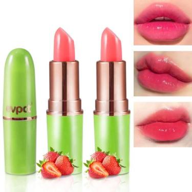 Imagem de Conjunto de batom Lip Balm Gloss Set evpct Strawberry Color Changing