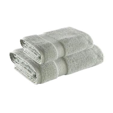 Imagem de Jogo de Toalhas Banh�o e Rosto Super Soft Zero Twist 500g/m� � 97% Algod�o e 3% Poli�ster � Alta Absor��o, Toque Macio e Secagem R�pida � Altihaus (Verde)