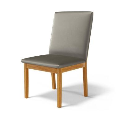 Imagem de Cadeira Daniela Madeira Maciça Estofada Para Mesa De Jantar Veludo Chumbo 109