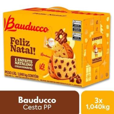 Imagem de Cesta de Natal Bauducco PP 4 itens Kit 3 Cestas 1,04 kg - 11554, Baudu