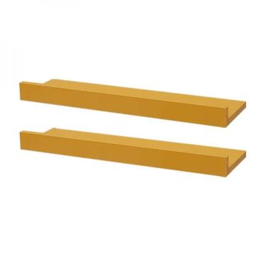 Imagem de Kit 2 Prateleiras Porta Quadros 40 x 15cm Amarela