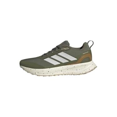 Imagem de adidas Tênis de corrida feminino Falcon 5 Trail, Olive Strata/Branco/Bronze Strata, 41