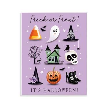 Imagem de Stupell Industries Trick Or Treat It's Halloween Wall Plaque Art, design por Elizabeth Tyndall, 14 x 11