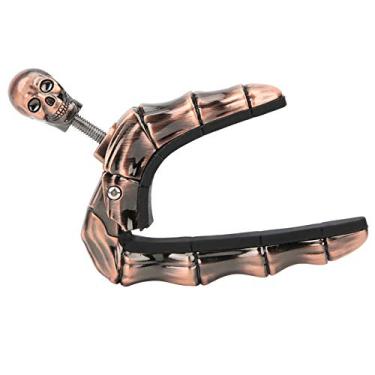 Imagem de RiToEasysports Braçadeira/suporte para Capo de Guitarra de Caveira Com Borracha de Resiliência Forte, Controle de Torque Rotativo, para Guitarra Clássica, Ukulele (Latão Antigo)