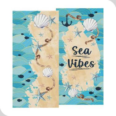 Imagem de Toalha De Banho Aveludada Estampada Marina 75cmx1,5m - Lepper