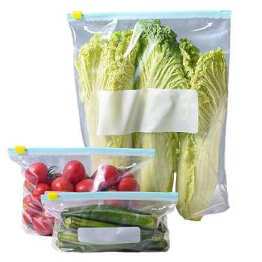 Imagem de Sacos Herméticos Para Freezer Saquinho Zip Clip Com Duplo Lacre Embalagem Marinar Reutilizável(P(20pçs))