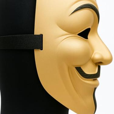 Imagem de Primary Shipments Premium Hacker Style Mask – Durable & Professional Design – PZ9 Spy Ninjas & Project Zorgo Inspired Cosplay Mask (Gold)