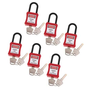 Imagem de barenx 6 peças/conjunto PL38-KD 38 mm PVC curvo cadeado de bloqueio de segurança, vermelho