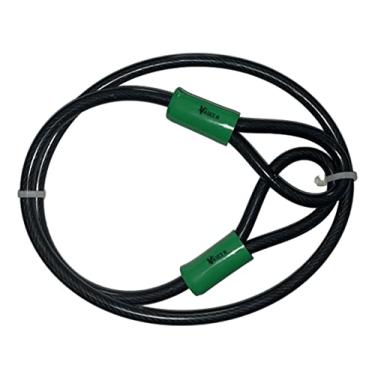 Imagem de Vascer Trava de cabo para bicicleta – Cabo de segurança de 1,2 m com laços – Aço trançado resistente antifurto com revestimento de vinil – Acessórios de bloqueio para bicicleta, moto, barco, escada, portão, cortador e equipamento (1,2 m)