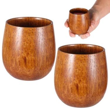 Imagem de Conjunto de 2 peças de vidro Bourbon de madeira, copos de uísque artesanais, utensílios de bebida à moda antiga, presentes ideais para homens