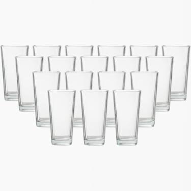 Imagem de Jogo 18 Copos de Vidro Quadrado 260ml Bali Long Drink Alto Elegante - Dona Laura