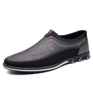 Imagem de Sapato Oxford masculino casual para escritório, mocassins, confortável, para dirigir, Cinza escuro, 39