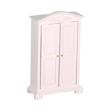 Imagem de JunZheHub Guarda-roupa para Casa de Bonecas em Escala 1:12 com Compartimentos, Ornamento, Portas Duplas, Mini Closet.