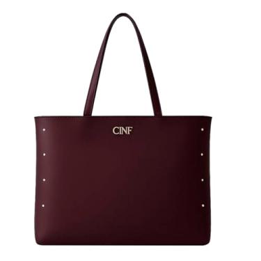 Imagem de Bolsa Sacola Feminina Grande De Ombro Universitária Reforçada (Bordô)