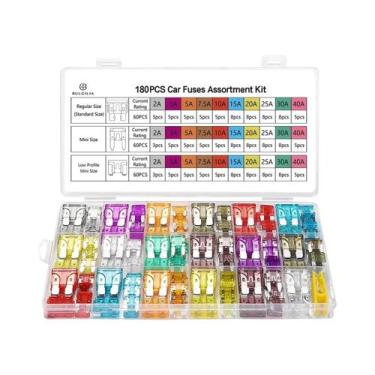 Imagem de Kit De Fusíveis Automotivos De 180 Peças Para Carros, Caminhões, Motoc