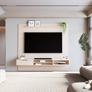 Imagem de Painel para Tv 84 Polegadas 100% Mdf Plus Off White