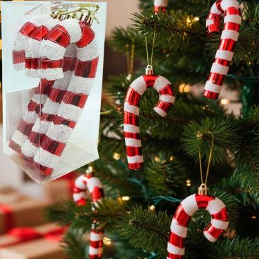 Imagem de Pendente Bengala Natalina Enfeite Árvore Natal 14cm Kit 18pç