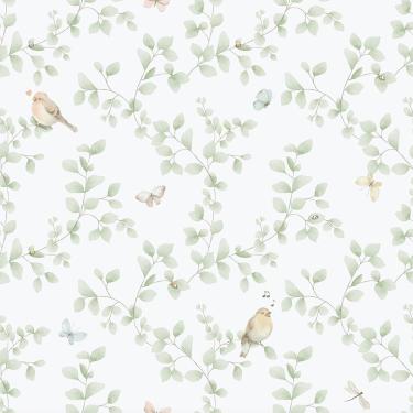 Imagem de Papel de Parede Enzo Folhagem Azul 284-3