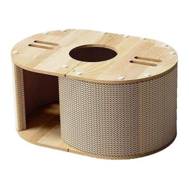 Imagem de Ｂｅｓｇａ Túnel para gatos, casinha de papelão para gatos, sala de estar, caverna, sofá, proteção, cama arranhadora multifuncional, casa de brincar para