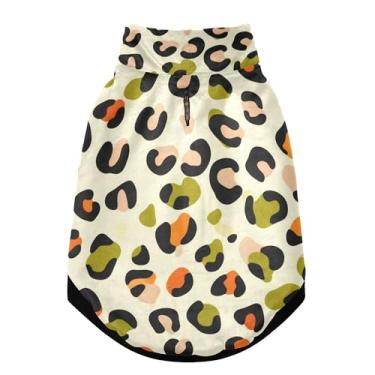 Imagem de SEHANY Casaco de cachorro marrom com estampa de leopardo para cães pequenos, superquente à prova de vento, jaqueta de inverno macia e aconchegante para clima de neve fria com coleira para animais de