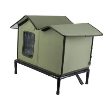 Imagem de Whtkoph Casinha Isolada para Cães E Gatos, Abrigo para Animais de Estimação, Quente E Impermeável para Filhotes, Ideal para Jardim, Gramado E áreas Exte, Verde