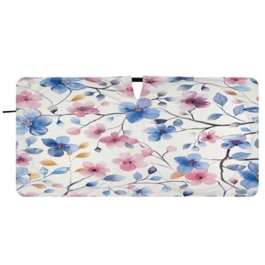 Imagem de Blueangle Guarda-sol para para-brisas de flores - 149.9 cm x 76.2 cm dobrável carro janela frontal blocos para-sol raios UV viseira de sol (317)