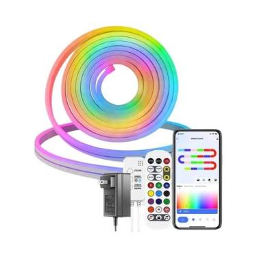 Imagem de Fitas De LED Neon RGBIC Com Sincronização Musical 12-24V 84 LEDs/M Luz