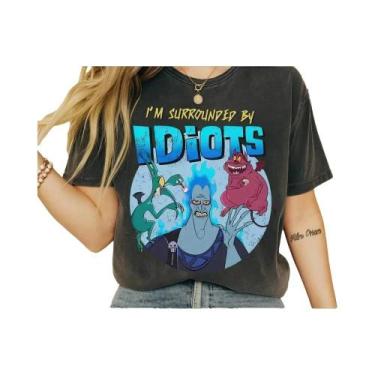 Imagem de Camiseta Unissex Retrô Disney Hércules Hades Pain Panic Vilões Da Disn