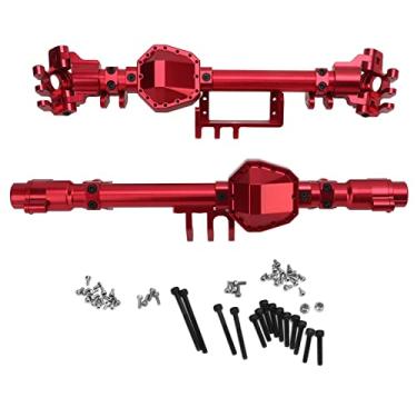 Imagem de CUOFYUNL Carcaça do eixo do portal traseiro dianteiro de alumínio para axial RBX10 1/10 peças de atualização do carro de controle remoto (Vermelha)