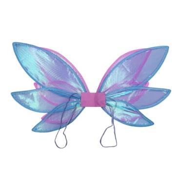 Imagem de oshhni Asas de fada - Adereço fotográfico para apresentações de palco, Halloween, aniversários, cosplay e brincadeiras de faz de conta, Azul Rosa