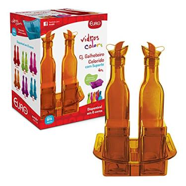 Imagem de Conjunto Galheteiro 4 Peças com Suporte Euro Laranja