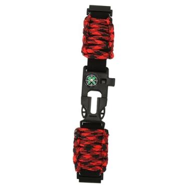 Imagem de Naroote Pulseira de Relógio Paracord, Apito Paracord Pulseira Cortador de Corda Acionador de Fogo para Escalada (#15)