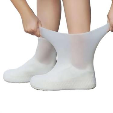 Imagem de Capas de sapato à prova d'água, capas protetoras reutilizáveis de silicone para sapatos, aplicam-se a homens, mulheres, crianças, antiderrapantes, fáceis de usar, resistentes à água, galochas de