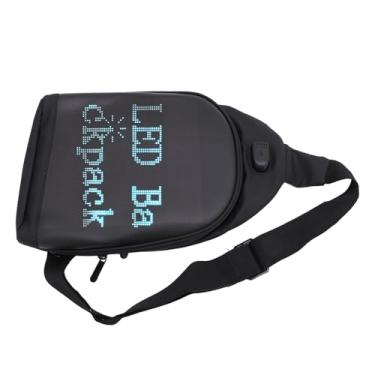 Imagem de SUNGOOYUE Mochila Tipo Estilingue LED Com Tela Inteligente, Bolsa de Viagem Promocional à Prova D'água, Filme de PVC 600D para Mulheres, Homens, Azul