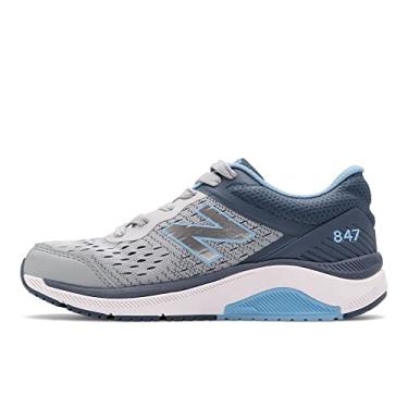 Imagem de New Balance Tênis de caminhada feminino 847 V4, alumínio claro/indigo vintage/Team Carolina, 38