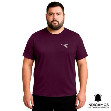 Imagem de Camiseta Diadora Small Logo Plus Size Masculina - Bordô G4-Masculino