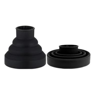 Imagem de Difusor Retrátil de Silicone para Cachos – Profissional, Flexível e Fácil de Usar(Preto)