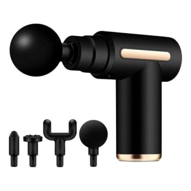 Imagem de Massageador muscular elétrico profissional tipo pistola – ideal para alívio de tensões, relaxamento profundo e liberação miofascial. Acompanha 4 ponteiras. Leve, silencioso e portátil