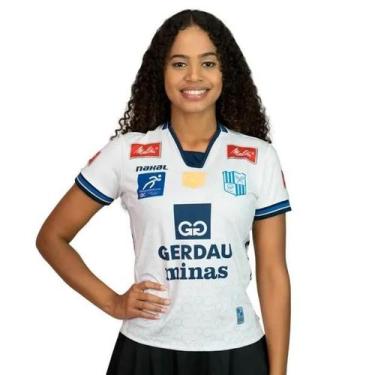 Imagem de Camisa de Vôlei Oficial Gerdau Minas 90 Anos Branca Baby Look Feminina