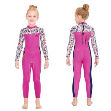 Imagem de Macacão Roupa Neoprene Netica Mergulho Surf Infantil, Pink, XG