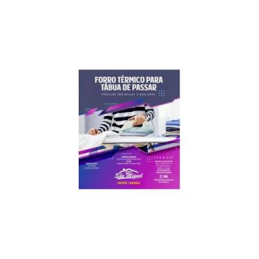 Imagem de Forro Térmico para Tábua de Passar, 110x35cm, 50% Algodão 50% Poliéster, com Espuma, Superfície Aluminizada