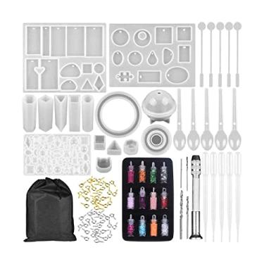 Imagem de Conjunto de Moldes Silicone para Fundição DIY com 97 Peças Fabricação Bijuterias Kits Arte Acessórios Pingente Brincos E