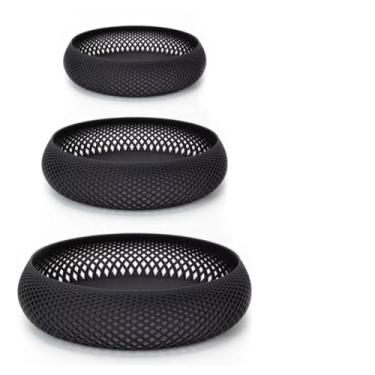 Imagem de Cesto Organizador Moderno Decorativo Porta Objetos, Chaves, Carteira Bandeja Porta para Mesa e Quarto(Vermelho,KIT 3 UNIDADES)